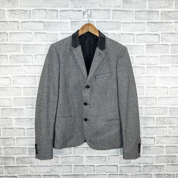The Kooples Men's 3 button Blazer Jacket in Houndtooth Fitted size 48 - Picture 3 of 11